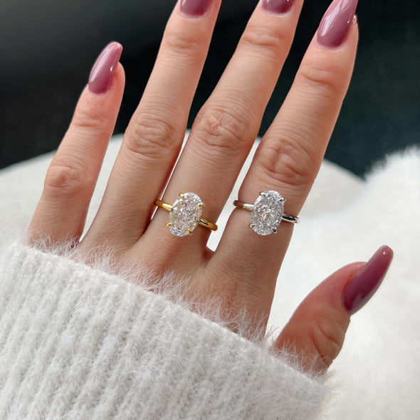 Classic Oval Cut 3.5ct Sterling Silver Engagement Ring