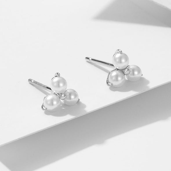 Unique Design Pearls Stud Earrings