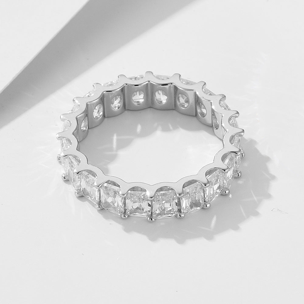 Stunning Sterling Silver Eternity Anniversary Band Ring