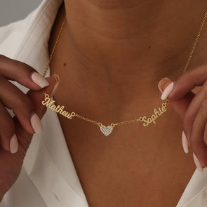 Stainless Steel DIY Double Letters Necklace