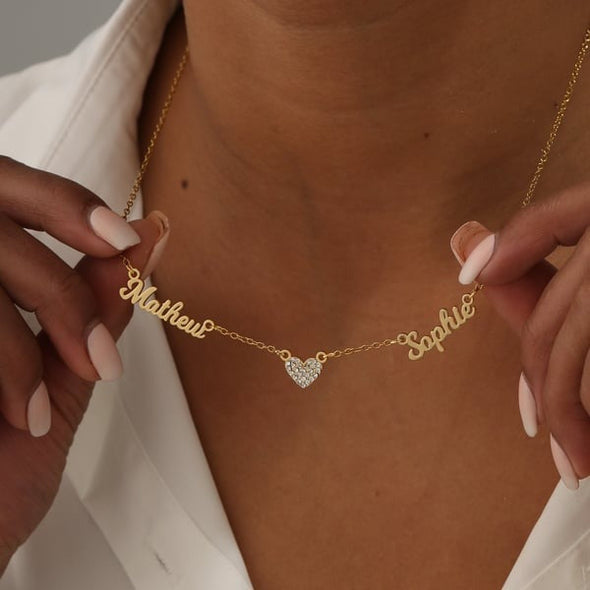 Stainless Steel DIY Double Letters Necklace
