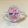 Fancy Yellow Halo Oval Cut Sterling Silver Engagement Ring