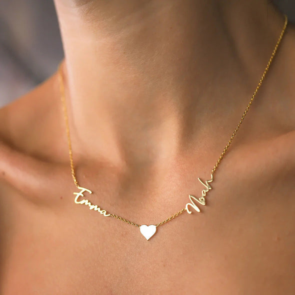 Stainless Steel DIY Double Letters Necklace