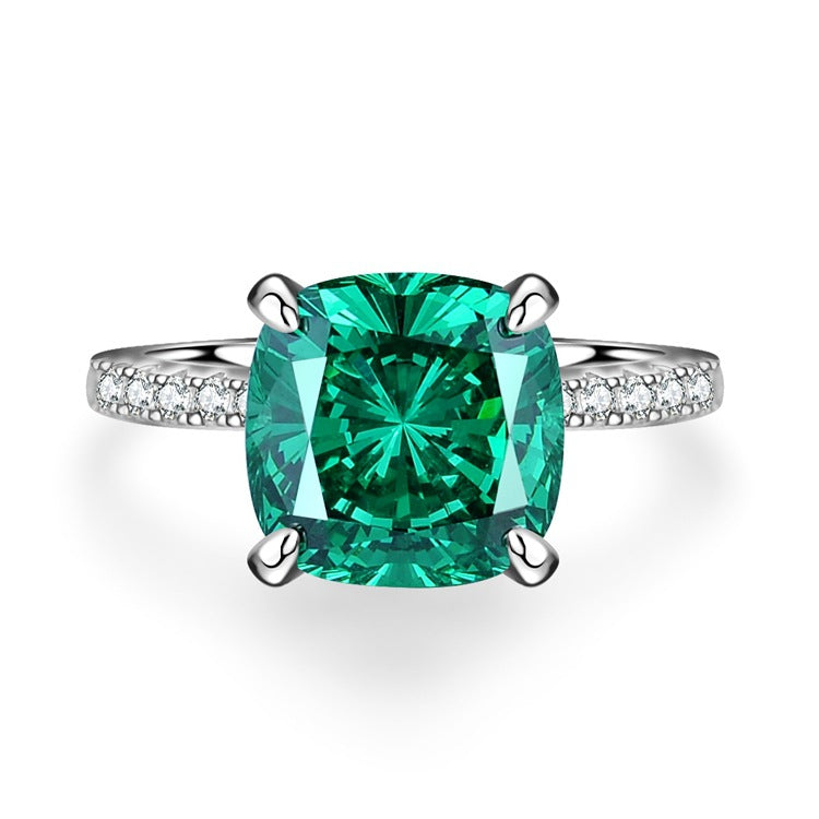 4.0ct Cushion Cut Paraiba Tourmaline Sterling Silver Engagement Ring