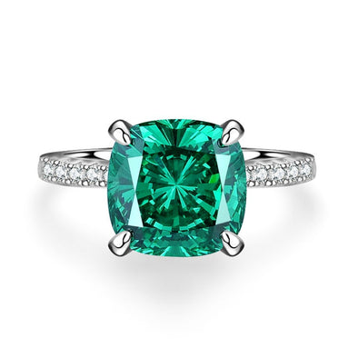 4.0ct Cushion Cut Paraiba Tourmaline Sterling Silver Engagement Ring