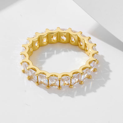 Stunning Sterling Silver Eternity Anniversary Band Ring