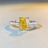 Radiant Cut Yellow Sapphire Wedding Engagement Ring