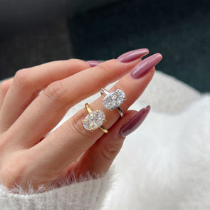 Classic Oval Cut 3.5ct Sterling Silver Engagement Ring