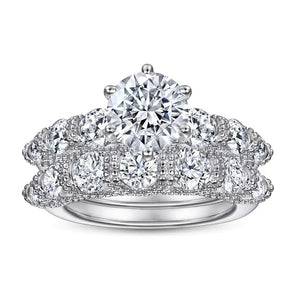 Crown Design Bridal Set in Sterling Silver