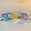Radiant Cut Yellow Sapphire Wedding Engagement Ring
