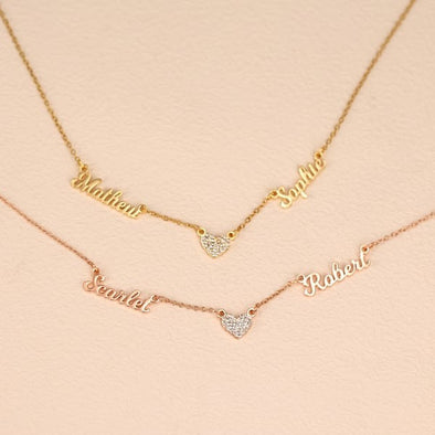 Stainless Steel DIY Double Letters Necklace