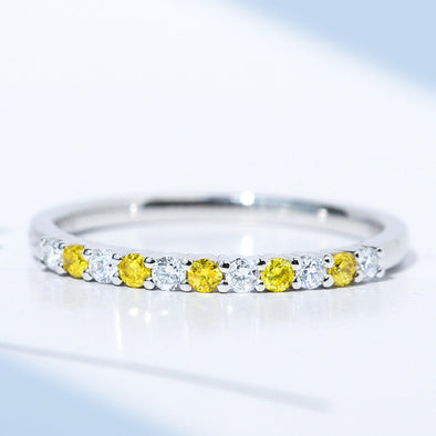 Two Tone Design 18k White Gold Plated Band