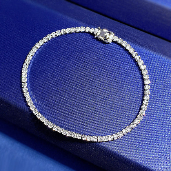 Classic Multi Color Sterling Silver Tennis Bracelet