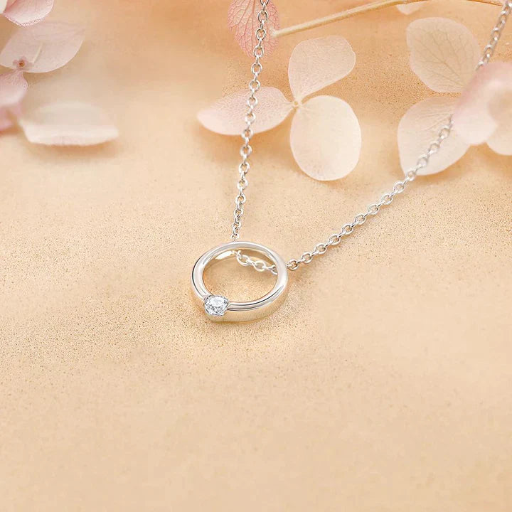 Circle Sterling Silver Pendant Necklace