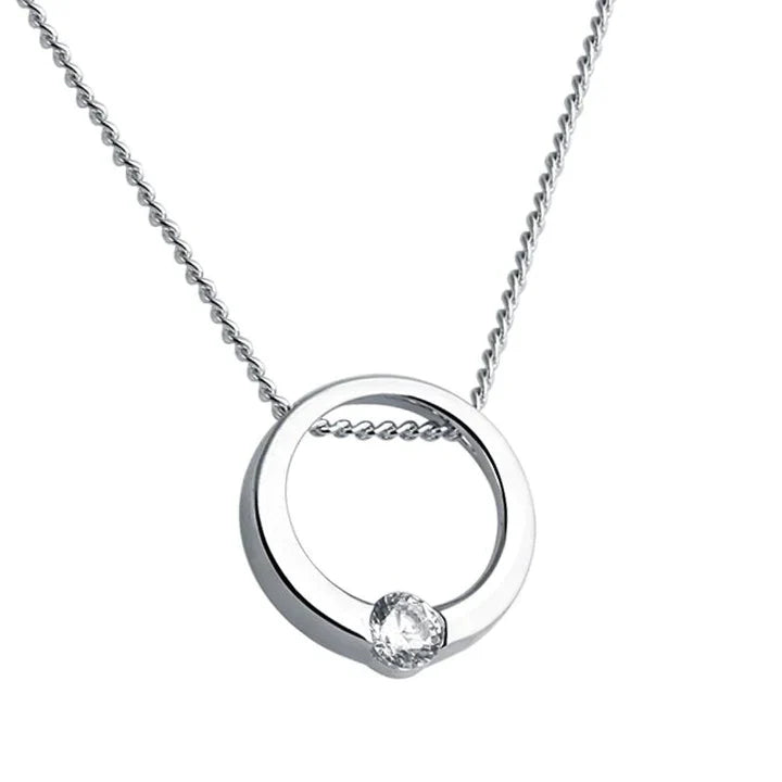 Circle Sterling Silver Pendant Necklace