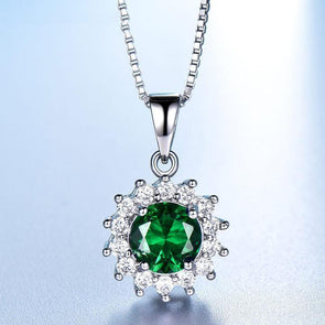 Vintage Moissanite Round Cut Halo Pendant Necklace
