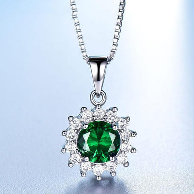 Vintage Moissanite Round Cut Halo Pendant Necklace