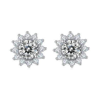 Sunflower Design Stud Earrings