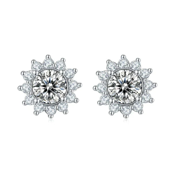 Sunflower Design Stud Earrings