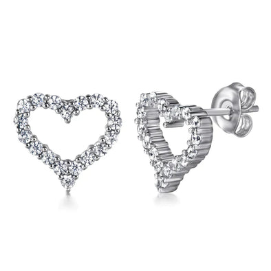 Hollow Heart Stud Earrings