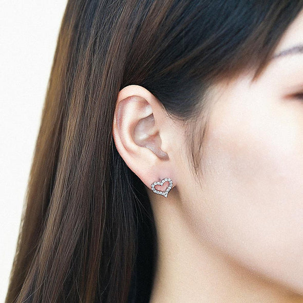 Hollow Heart Stud Earrings