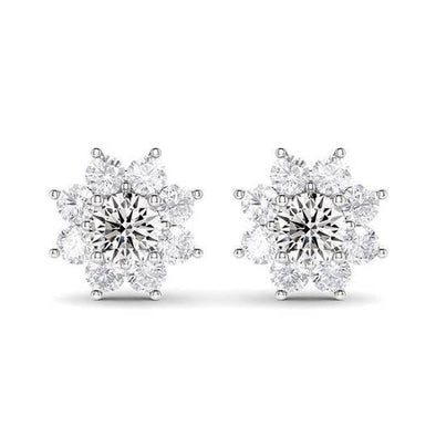 Flower Design Stud Earrings