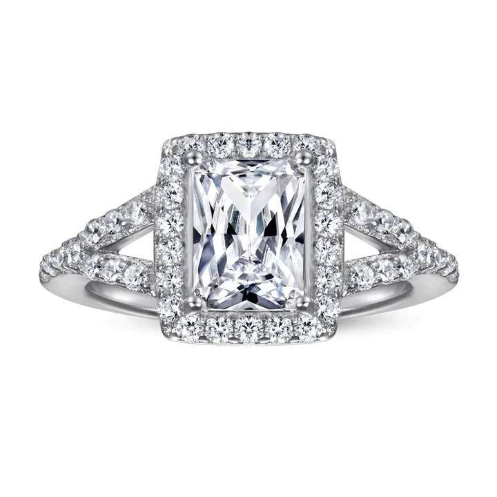 Split Shank Radiant Cut Engagement Ring