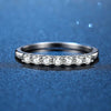 1 Carat D Color Round Cut Moissanite Sterling Silver Wedding Band