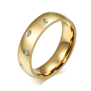 Round Cut Gold Titanium Men's Wedding Band