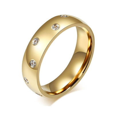 Round Cut Gold Titanium Men's Wedding Band