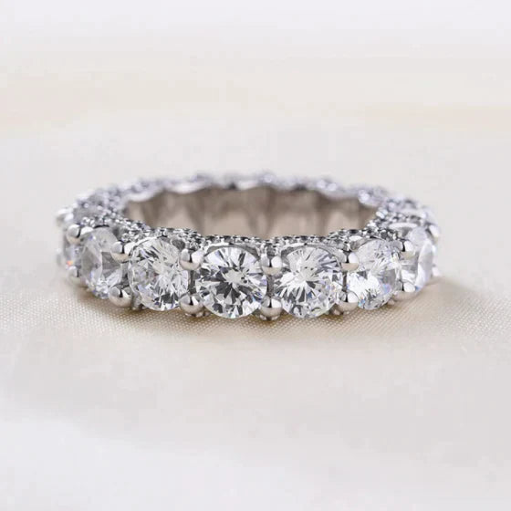 Eternity Round Cut Sterling Silver Wedding Band