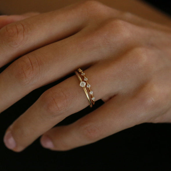 Simple Design Stackable Engagement Band in Sterling Silver for Women