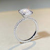Classic Emerald Cut Engagement Ring in Sterling Silver