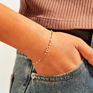 To My Sister- Colored Infinity Bracelet