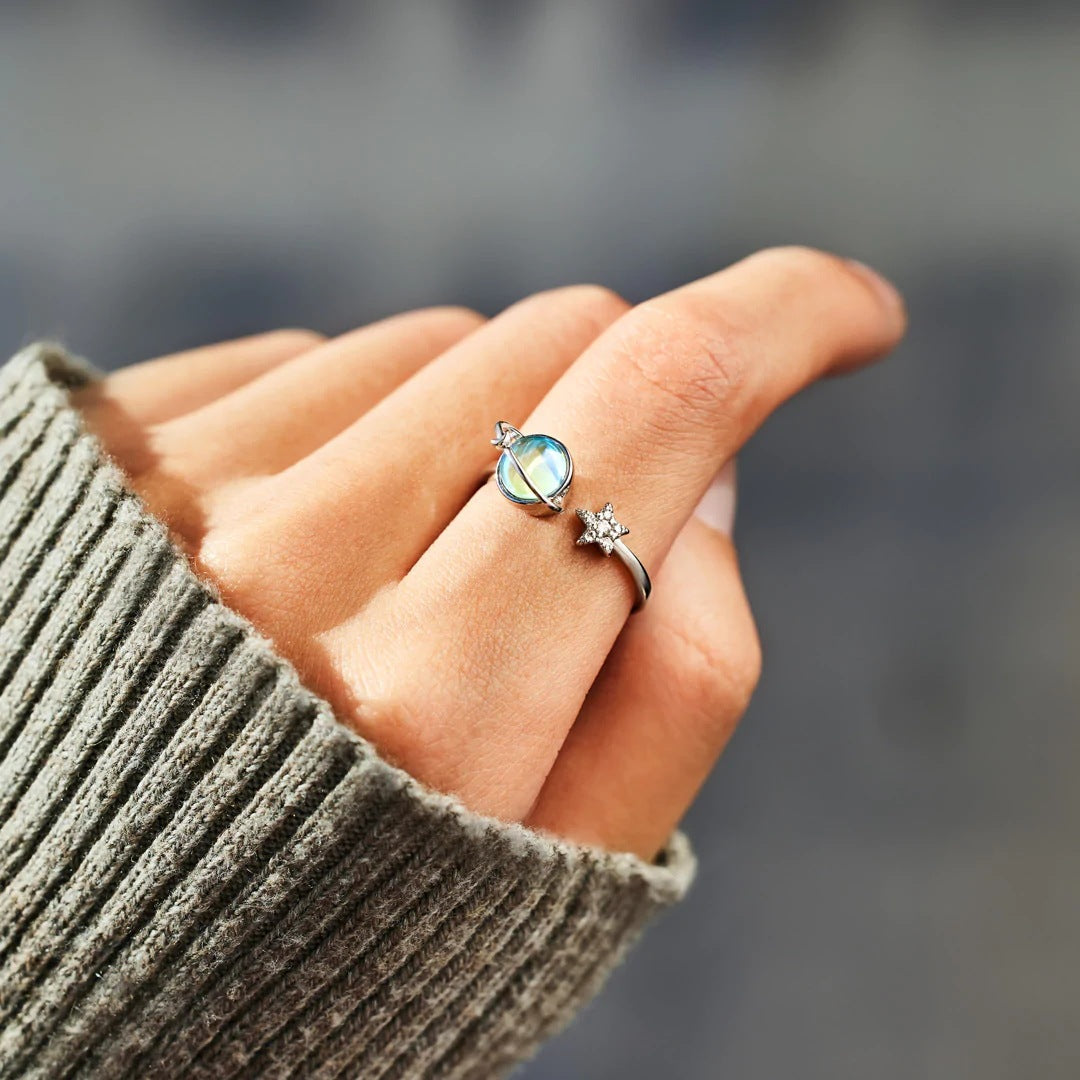 To My Daughter- Star and Earth Fidget Ring