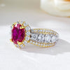 Halo Oval Cut Sapphire Engagement Ring in Sterling Silver