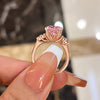 Pear Cut Pink Gemstone Three Stone Engagement Ring In Sterling Silver