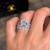 Luxury 3PC Cushion Cut Bridal Set In Sterling Silver