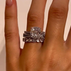 Luxury 3PC Cushion Cut Bridal Set In Sterling Silver