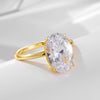 Sale | 2pcs Solitaire Oval Cut Gold Stone Bridal Set in Sterling Silver