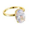 Sale | 2pcs Solitaire Oval Cut Gold Stone Bridal Set in Sterling Silver