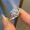 Flower Inspired Twist Design Engagement Ring in Sterling Silver