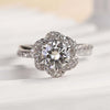 Flower Inspired Twist Design Engagement Ring in Sterling Silver