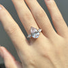 Pink Pear Cut Three Stone Sterling Silver Engagement Ring